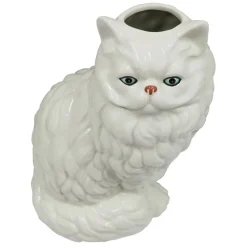 11" White Cat Ceramic Vase by Ashland®