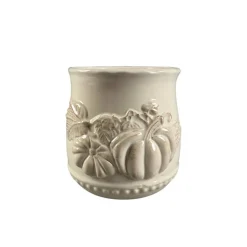 5" White Ceramic Pumpkin Pot by Ashland®