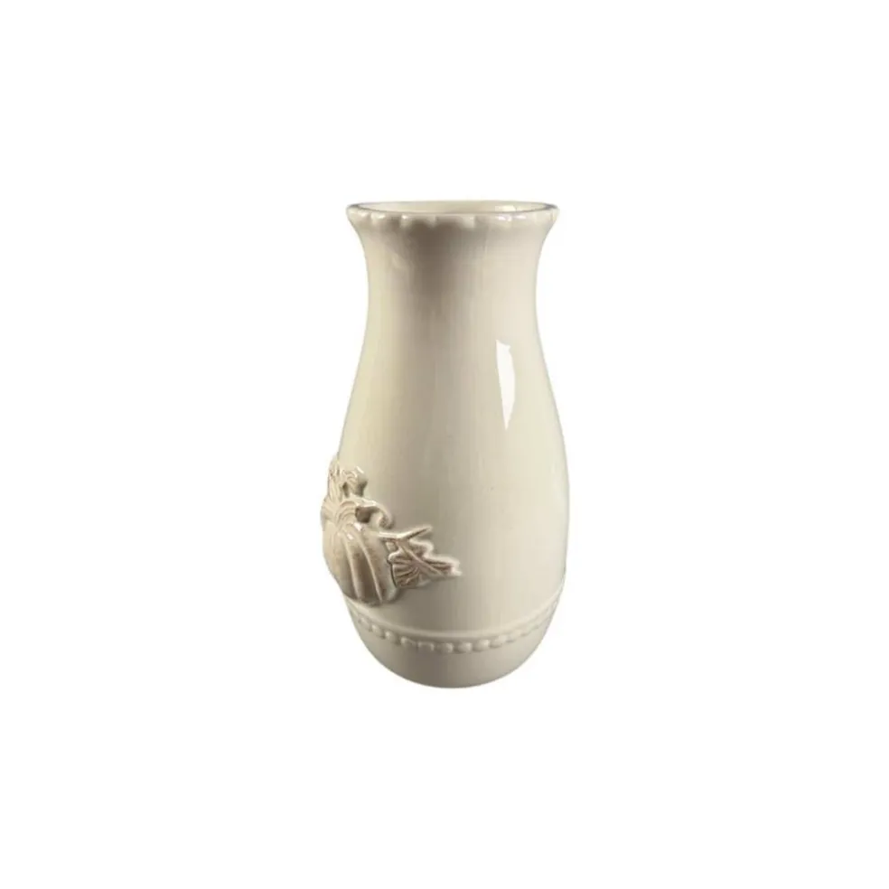 9.5" White Ceramic Pumpkin Vase by Ashland®