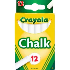 White Chalk Sticks, 12 Count