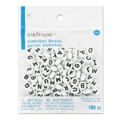 White Circle Alphabet Beads by Creatologyâ„¢, 10mm