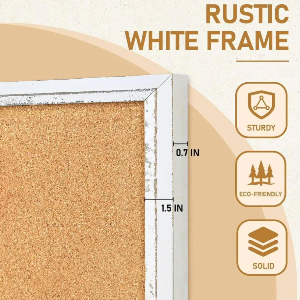 White Cork Board for Wall - 24 X 18 Inches(White)