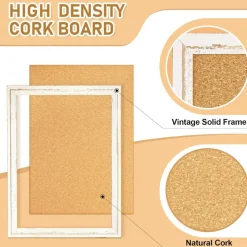White Cork Board for Wall - 24 X 18 Inches(White)