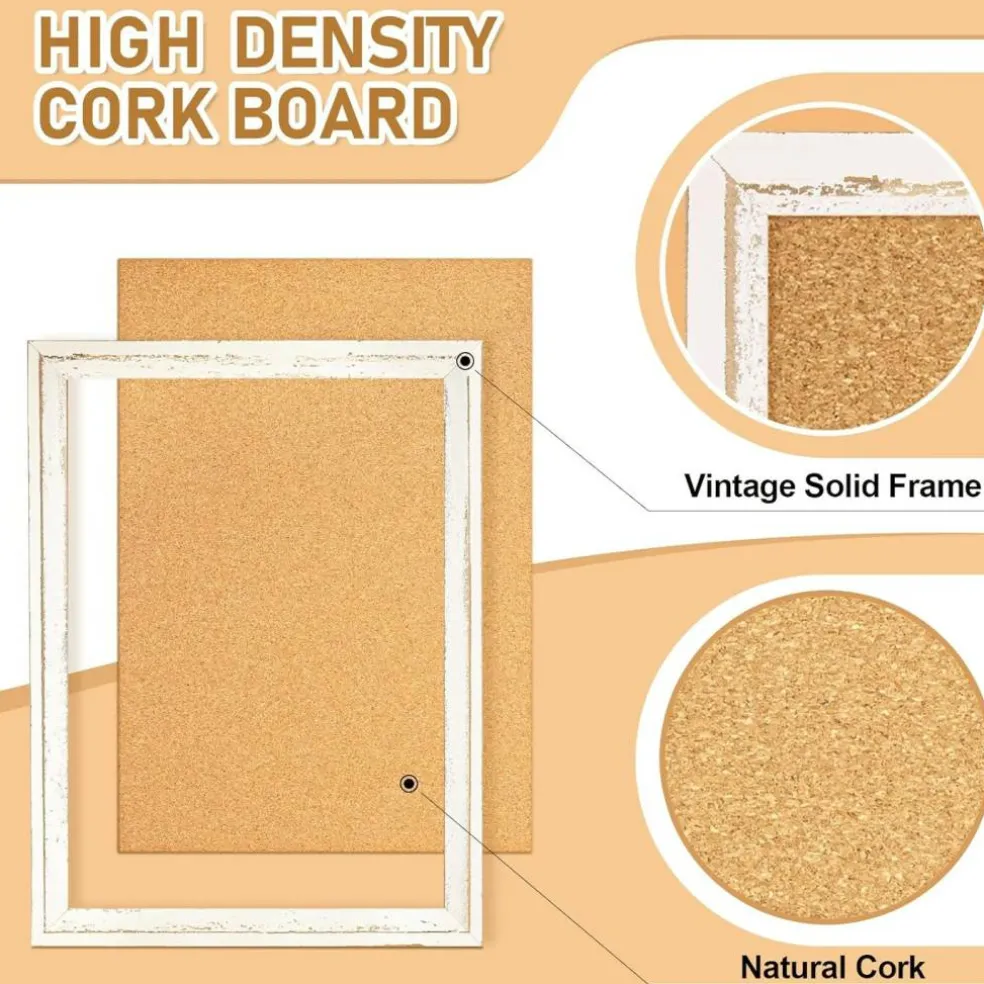 White Cork Board for Wall - 24 X 18 Inches(White)