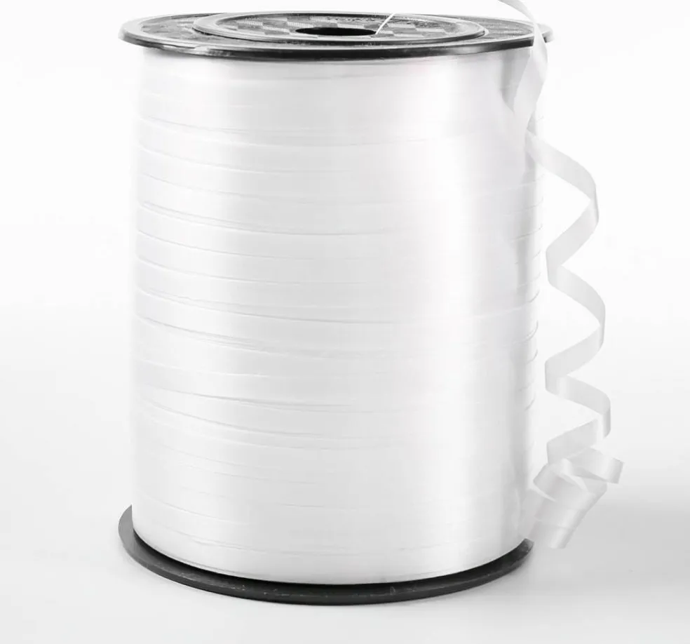 White Curling Ribbon, 500 Yards Balloon String for Gift Wrapping & Party Decor