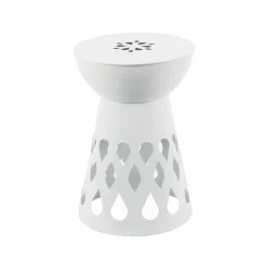 18" White Cutout Metal Outdoor Stool by Ashland®
