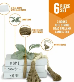 White Decorative Faux Books - Farmhouse Coffee Table and Shelf Décor