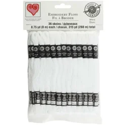 White Embroidery Floss Pack by Loops & Threads®, 36ct.