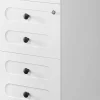 White Engineered Wood 3-Drawer File Cabinet with Wheels and Lock