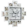 White Farmhouse Shabby-Chic "Family Time" Picture Frame Wall Collage Clock