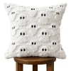 18” White Faux Fur Ghost Pillow Cover with Hidden Zipper