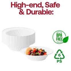 White Flair Plastic Soup Bowls - 12 oz. (180 Bowls)
