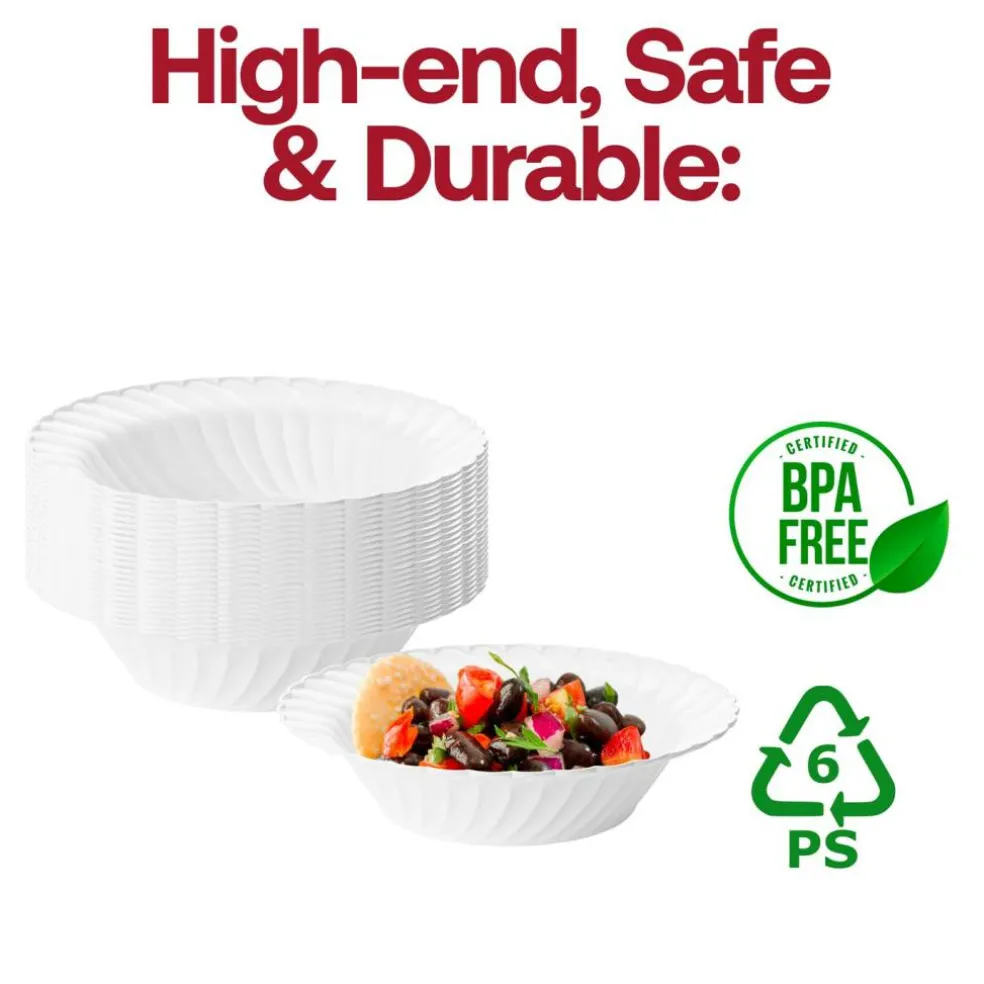 White Flair Plastic Soup Bowls - 12 oz. (180 Bowls)