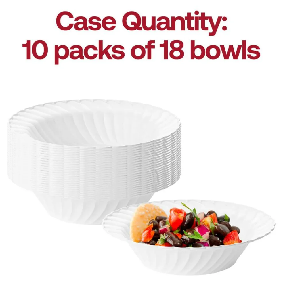 White Flair Plastic Soup Bowls - 12 oz. (180 Bowls)