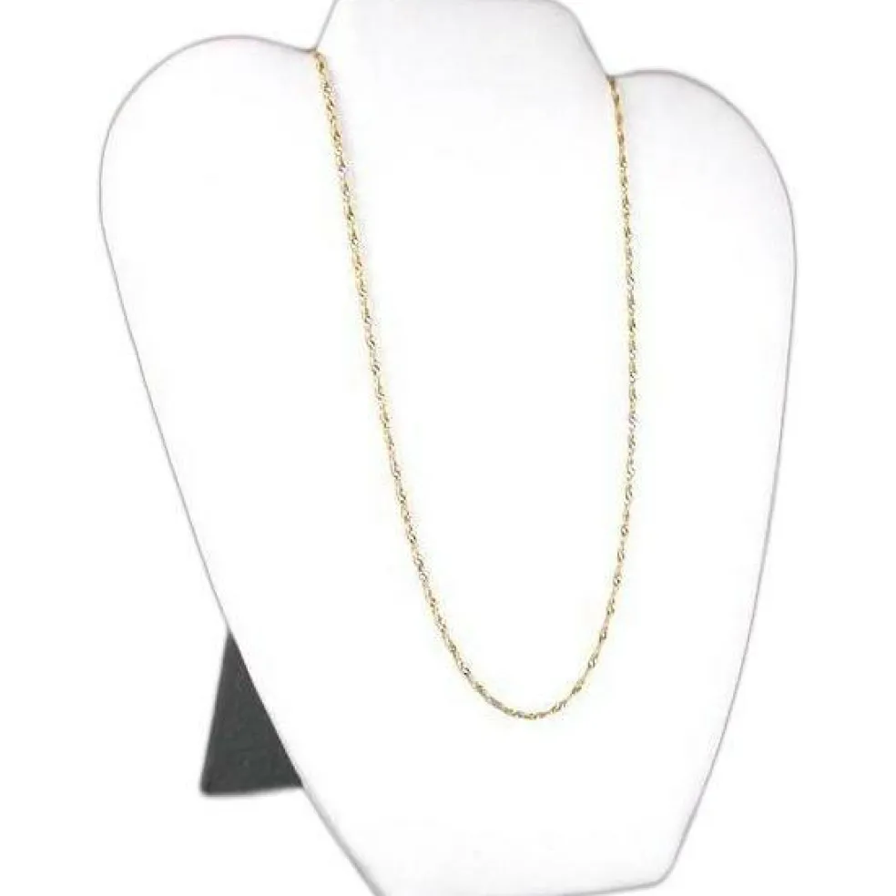 4 White Flocked Chain & Necklace Displays