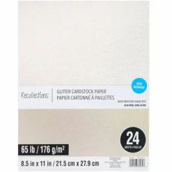White Glitter Cardstock Paper by Recollections™, 8.5" x 11"