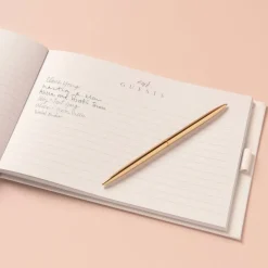 White & Gold Guest Book & Pen Set by Celebrate It™