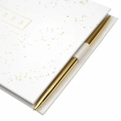 White & Gold Guest Book & Pen Set by Celebrate It™
