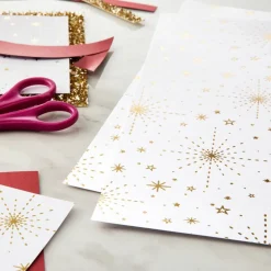White & Gold Star Cardstock Paper by Recollections™, 12" x 12"