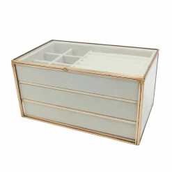 White & Gold 3-Tier Jewelry Box by Ashland®