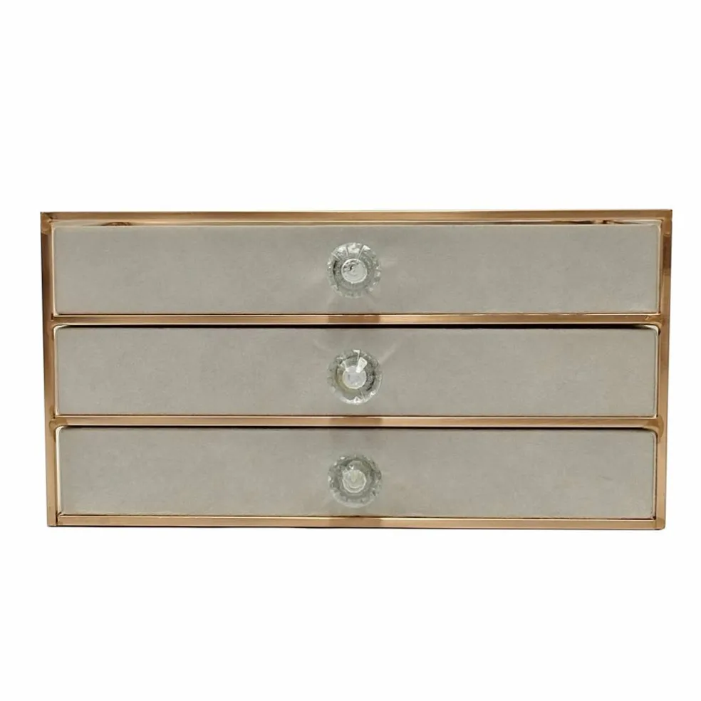 White & Gold 3-Tier Jewelry Box by Ashland®