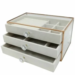 White & Gold 3-Tier Jewelry Box by Ashland®