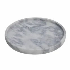 12" White & Gray Round Marble Candle Tray by Ashland®