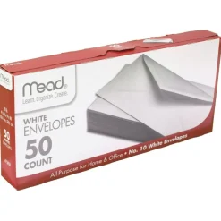 White Gummed Business Envelopes, 4 1/8 x 9 1/250#10, Pack of 50