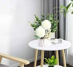 White Hydrangea & Eucalyptus Arrangement: Artificial Elegance
