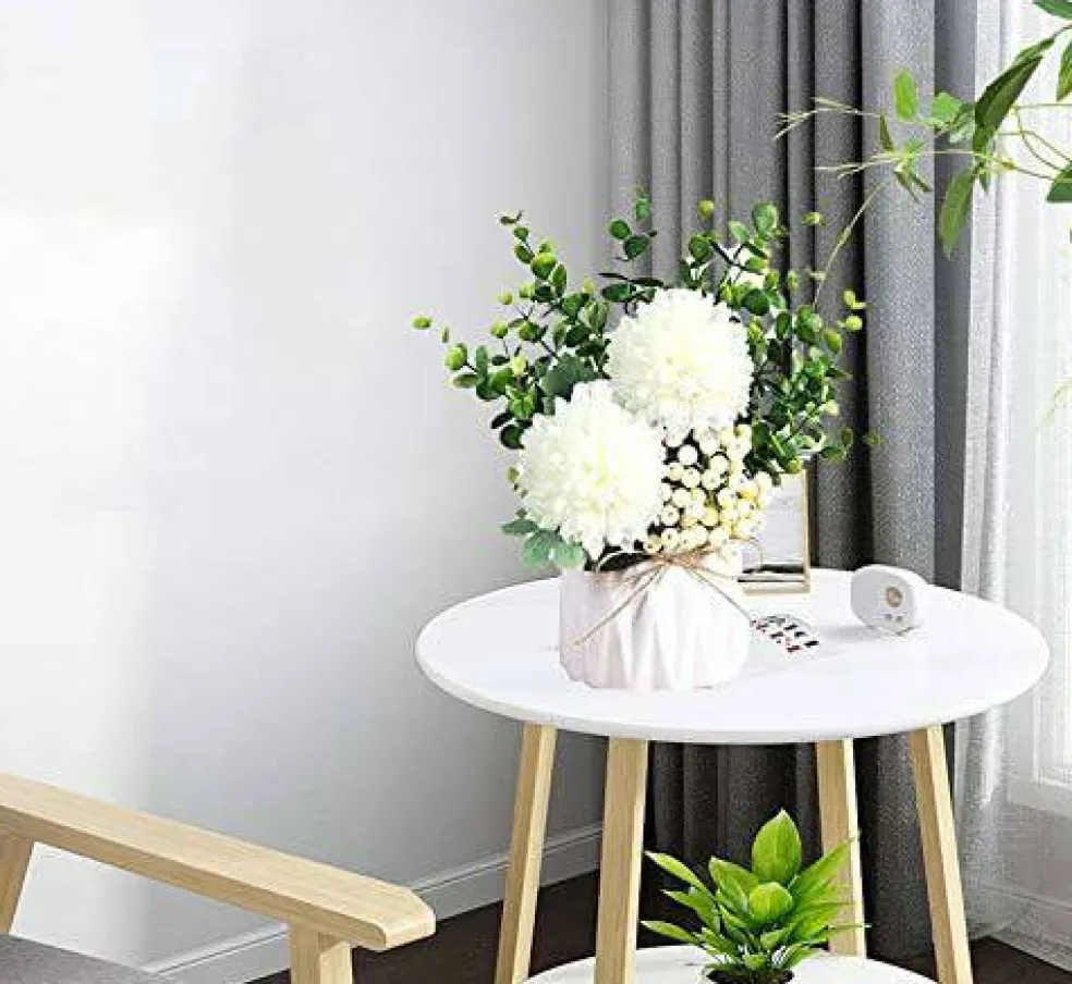 White Hydrangea & Eucalyptus Arrangement: Artificial Elegance