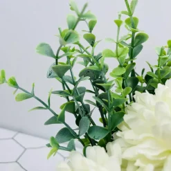 White Hydrangea & Eucalyptus Arrangement: Artificial Elegance