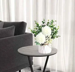 White Hydrangea & Eucalyptus Arrangement: Artificial Elegance