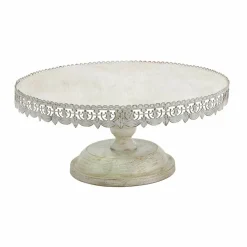 22" White Iron Farmhouse Cake Stand