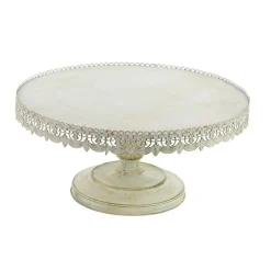 22" White Iron Farmhouse Cake Stand