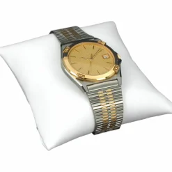 6 White Leather Bracelet Watch Pillow Jewelry Displays 3"