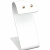 White Leather Earring Display Stand Jewelry Case 3.25"