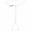 6 White Leather Earring Stands 5 Pairs Jewelry Displays