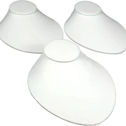 3 White Leather Necklace Busts Slatwall Jewelry Display