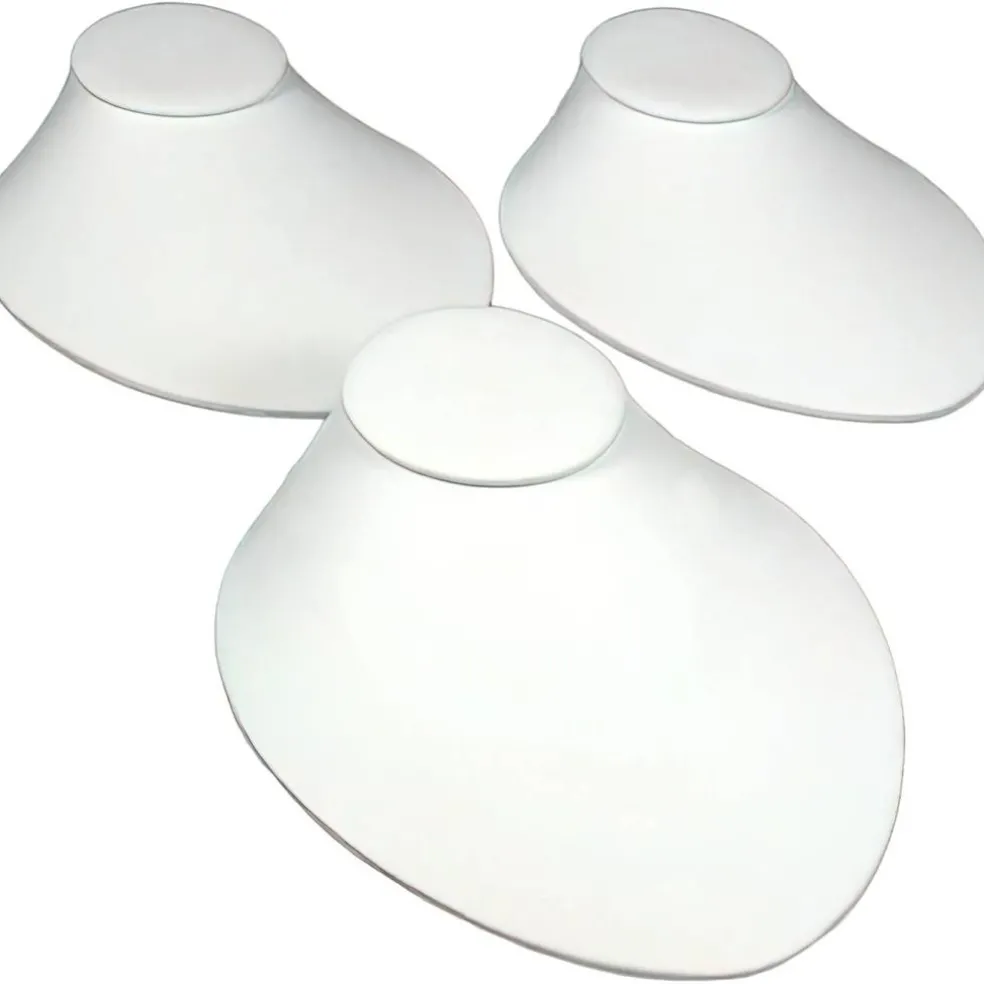 3 White Leather Necklace Busts Slatwall Jewelry Display