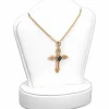 2 White Leather Pendant Necklace Displays Jewelry Case