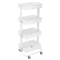 White Lexington 4-Tier Rolling Cart by Simply Tidy™