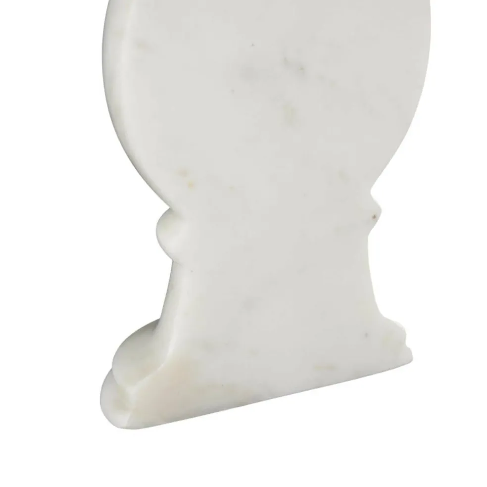 7" White Marble Globe Sleek Orb Decorative Bookends, 2ct.