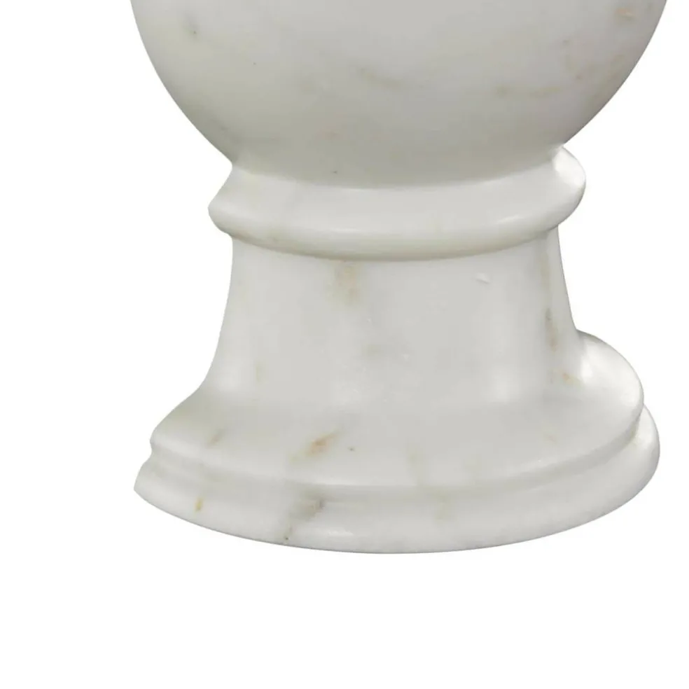 7" White Marble Globe Sleek Orb Decorative Bookends, 2ct.