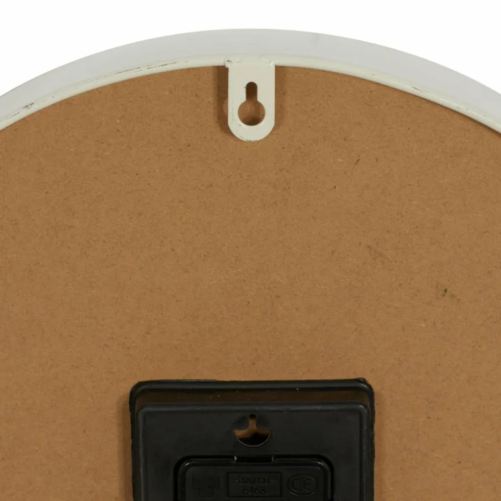 White Metal Farmhouse Wall Clock, 14" x 14" x 3"