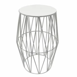 18" White Metal Outdoor Stool by Ashland®