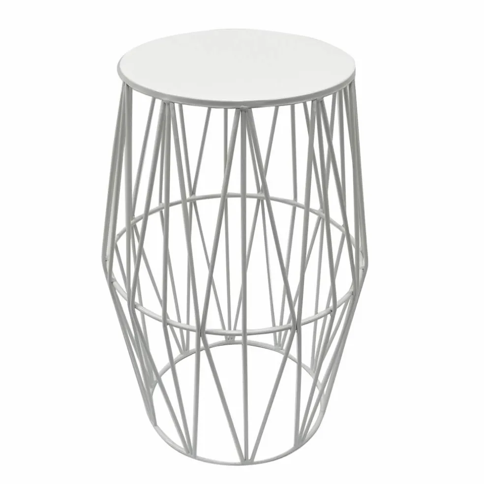 18" White Metal Outdoor Stool by Ashland®