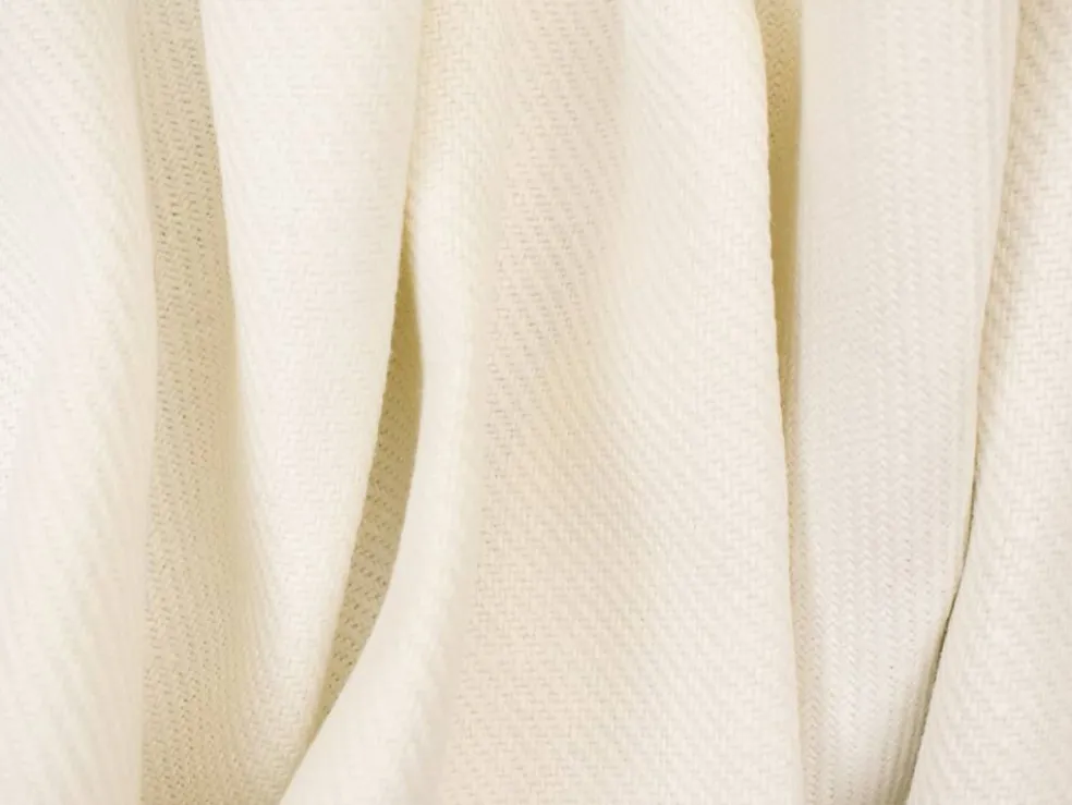 White Moygashel Twill Irish Linen Solid Woven Home Decorating Fabric By the Yard
