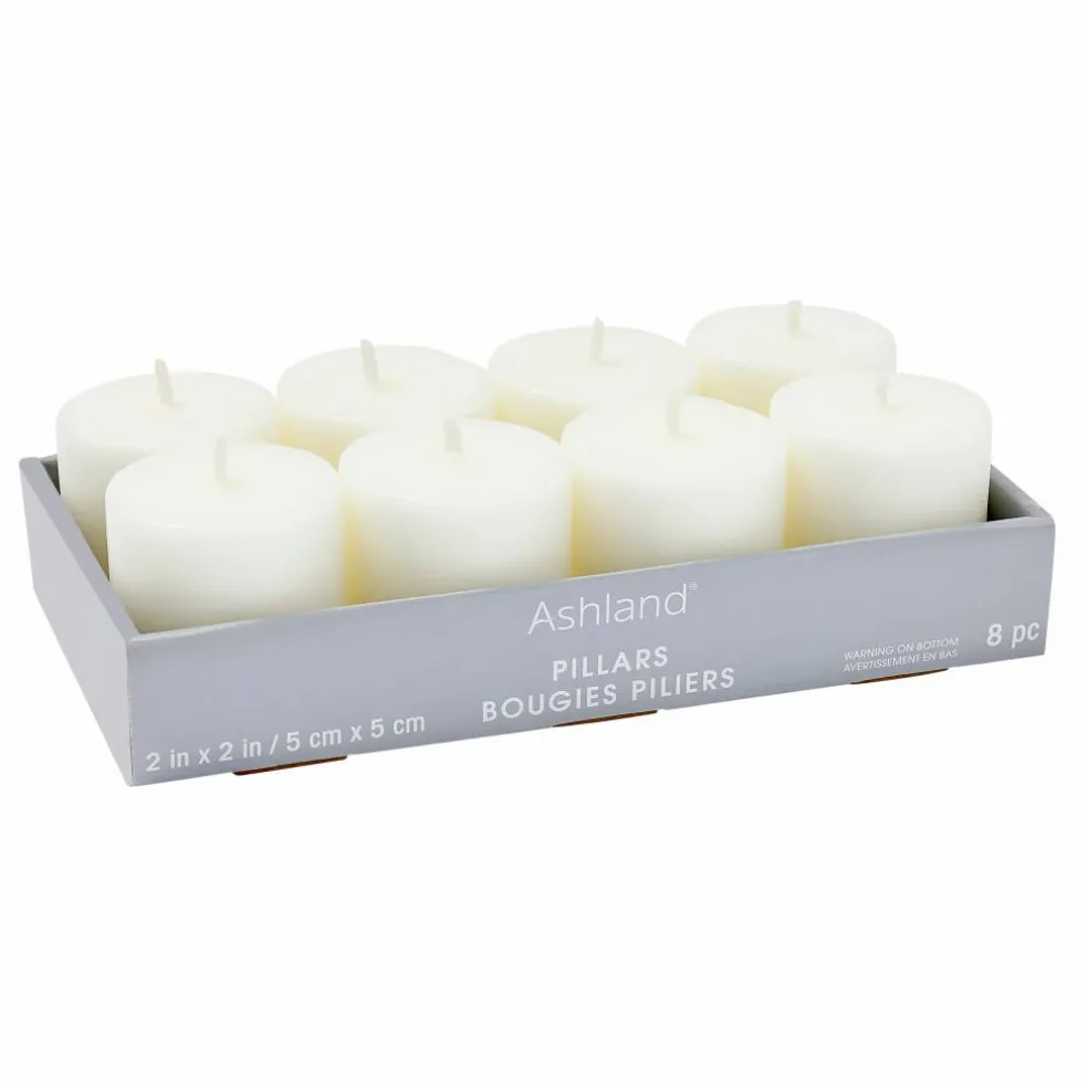 2" White Pillar Candles, 8ct. by Ashland®