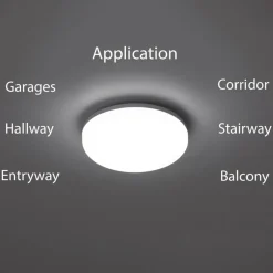 White Plastic 6 in Round LED Ceiling Light Fixture for Entryway, Office, Outdoor, 6500K Daylight, 2000lm 20W