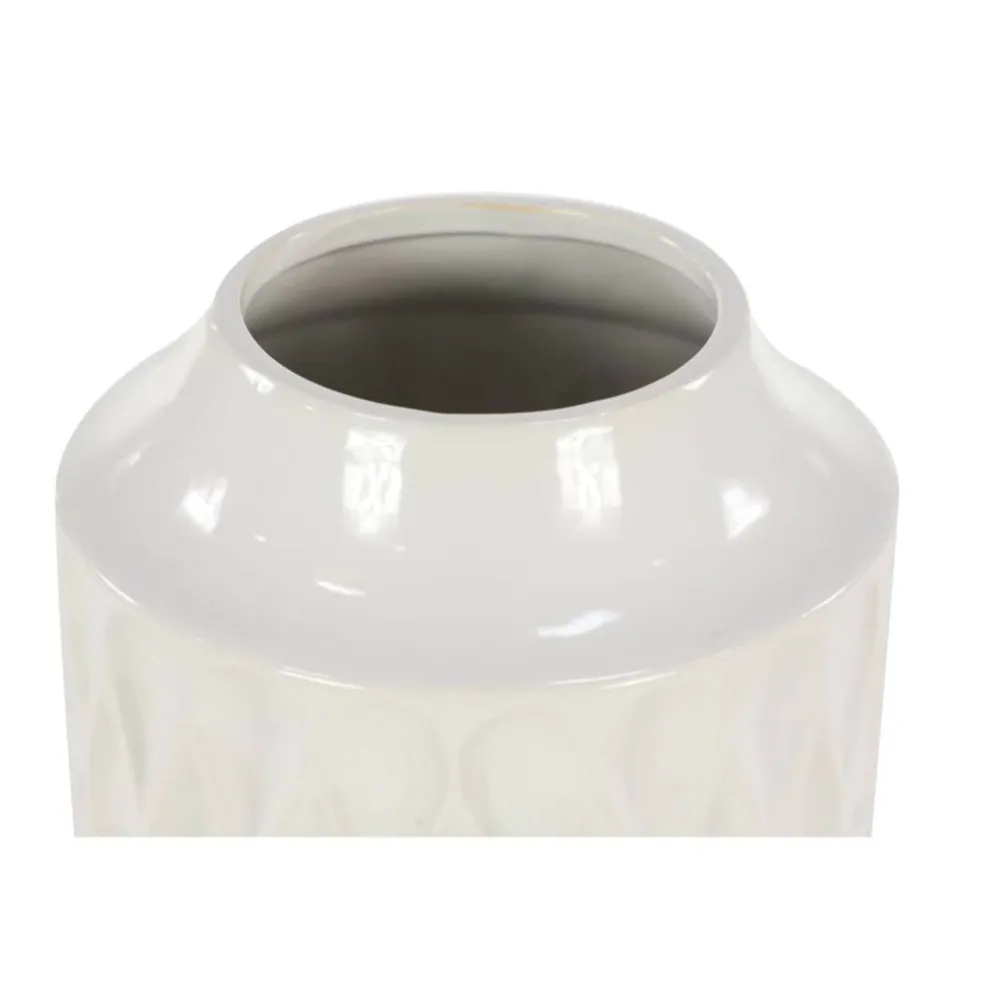 White Porcelain Contemporary Vase, 8" x 12"